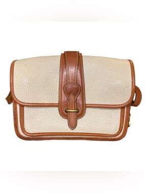 Vintage Dooney & Bourke R125 Bone British Tan All Weather Leather shoulder bag